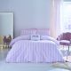 Sassy B Bedding Stripe Tease Reversible Double Duvet Cover Set with Pillowcases Lilac