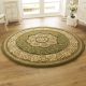 Heritage 4400 - Green Traditional Rugs 150x150cm : Circle/ Round Rug Green