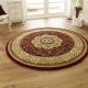 Heritage 4400 - Red Traditional Rugs 150x150cm : Circle/ Round Rug Red