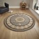 Heritage 4400 - Silver Traditional Rugs 150x150cm : Circle/ Round Rug Grey