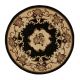 Marrakesh - Black Traditional Rugs 140x140cm : Circle/ Round Rug Black