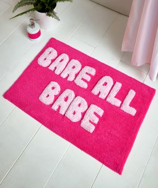 Sassy B Bare It All Babe Cotton Bath Mat Hot Pink