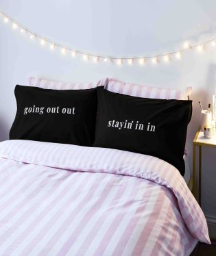 Sassy B Stay In Go Out Reversible Standard Pillowcase Pair Black