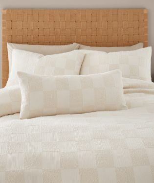 Catherine Lansfield Cosy Checkerboard Boucle Single Duvet Cover Set with Pillowcase Cream 57746