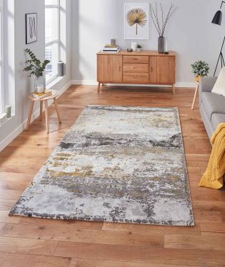 Craft Modern Multi Textured Super Soft Abstract Rug - Grey/Orche - 120x170
