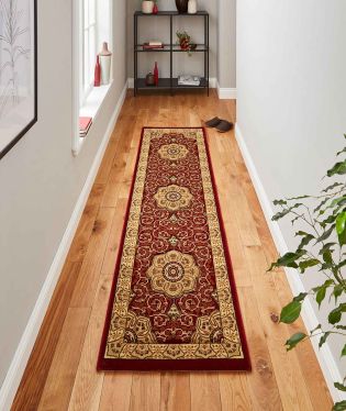 Heritage Traditional Soft Stain Resistant Rug - Red - 120x170
