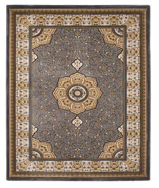 Heritage Traditional Soft Stain Resistant Rug - Silver - 80x140