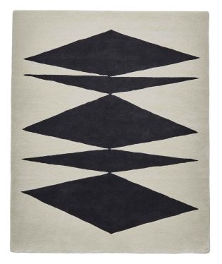 Inaluxe Designer Hand Tufted Crystal Palace Wool Rug - White/Black - 120x170