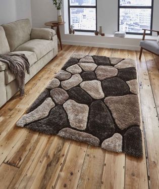 Noble House Hand Made Shaggy Stone Rug - Beige/Brown - 120x170
