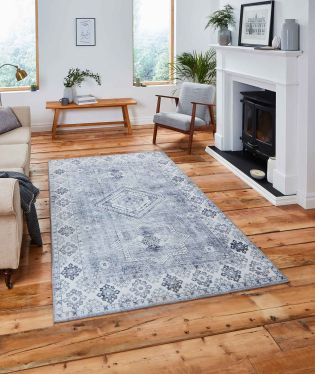 Topaz Flat Weave Traditional Rug - Silver - 120x170